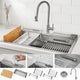 Forno ACQUA 33". Drop-In 3-Level Workstation Sink with Faucet — D=WP30