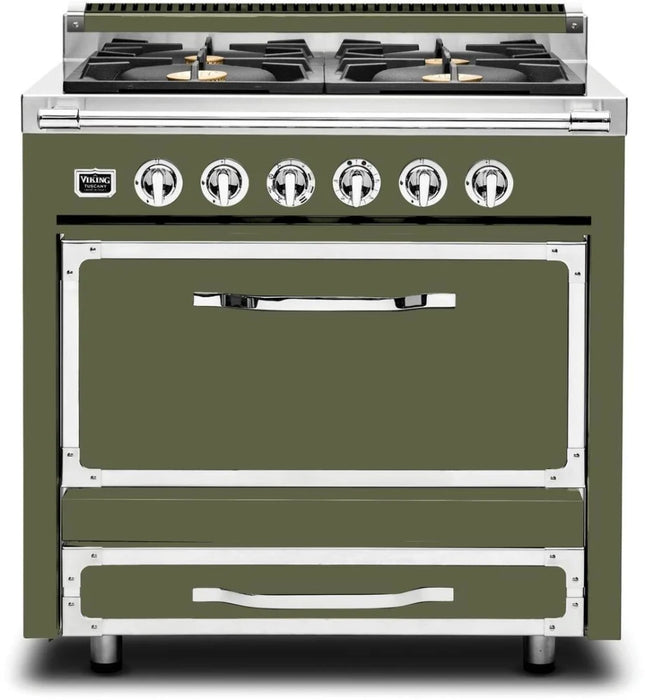 VIKING Tuscany Series 36" Dual Fuel Range, Cypress Green TVDR3614BCY