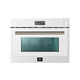 Forno Espresso 24" Built-In Microwave Oven, White. Ant. Brass Handles — FMWDR3093-24WHT
