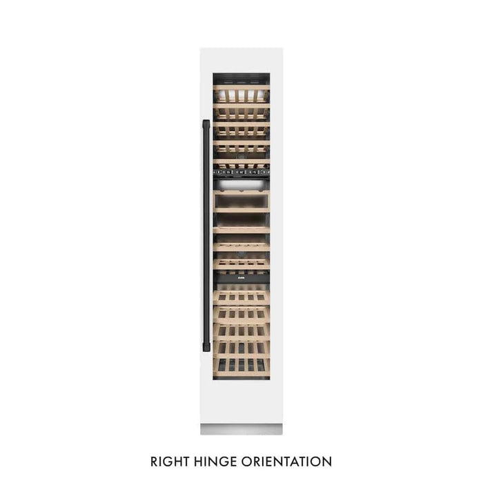 ZLINE 18"Triple Zone 68 Bottle Right Hinge Column Wine Cooler, White Matte Stainless Steel Matte Black RCWVRZ-WM-18-MB