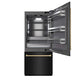 ZLINE 36" Built-In Bottom Freezer Refrigerator, Water Dispenser, Ice Maker, Black Stainless Steel, Graphite Gray Interior, Accents GRBITZ-BS-36-CB