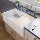 ALFI Brand 33" Smooth Apron Workstation Step Rim Fireclay Farm Sink  ABFS3320S