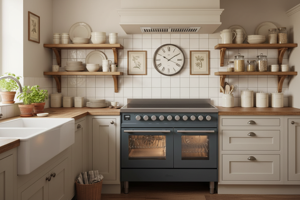 ILVE 40"Professional Plus Induction Range, Blue Grey UPDI406WMPBG