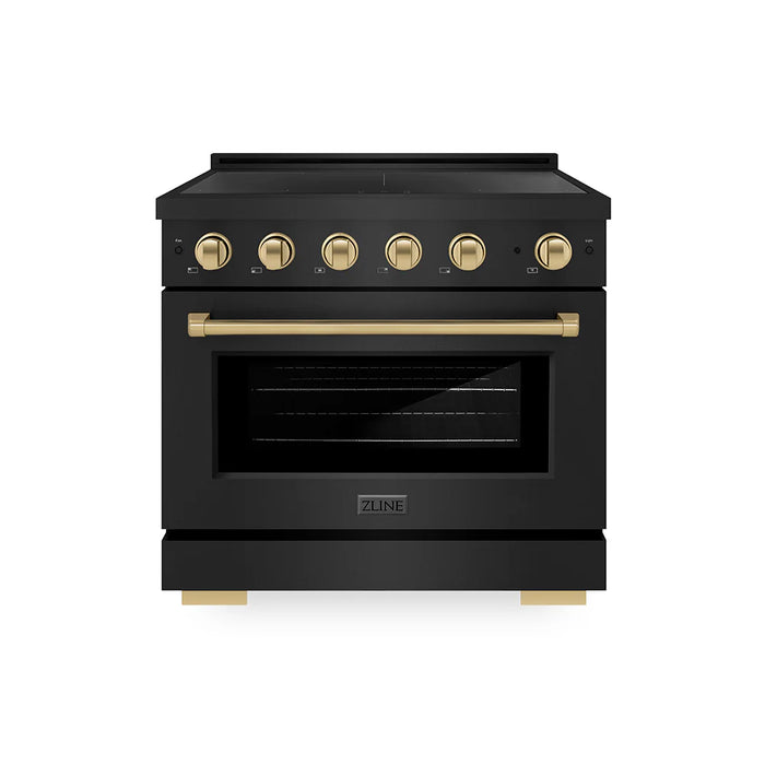 ZLINE 36" Paramount Induction Range, Cooktop, Electric Convection Oven, Accents SINRBZ-36