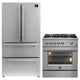 Forno 2-Piece Appliance Package- 30" Gas Range, 36" Fr. Door Fridge SS — FBDL-020-02-US