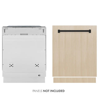ZLINE Autograph Edition 24" Tall Tub Dishwasher, Custom Panel Ready, Matte Black DWMTZ-24-MB