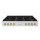 ZLINE 48" Paramount Gas Rangetop Stainless Steel Champagne Bronze SRTZ-48-CB