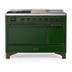 ILVE Majestic III 48" Dual Fuel Range, Emerald Green, Burnished Trim UM48FSQNR3EGB