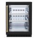 ZLINE 24" Touchstone 151 Can Beverage Fridge Black Matte Glass Door Champagne Bronze Handle RBSOZ-BLM-24-CB