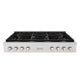 ZLINE 48" Paramount Gas Rangetop DuraSnow® Stainless Steel Brass Burners SRTS-BR-48