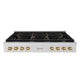 ZLINE 48" Paramount Gas Rangetop Stainless Steel Polished Gold SRTZ-48-G