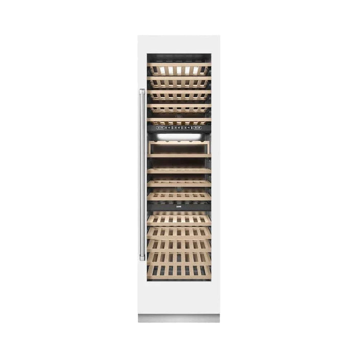 ZLINE 24"Triple Zone 100 Bottle Column Wine Cooler, White Matte Stainless Steel RCWV-WM-24