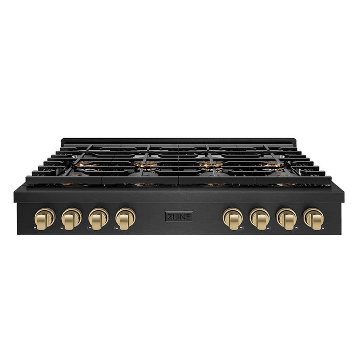 ZLINE Autograph Edition 48" Paramount Gas Rangetop, Black Satin Stainless Steel SRTBSZ-48-CB