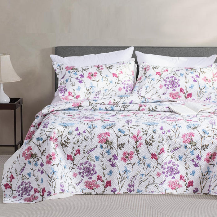 Kasentex Floral Quilt Set - Lightweight & Reversible - Cozy & Stylish Bedding - Machine Washable, Room Decor, Graduation Gifts