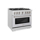 ZLINE 36" Select Gas Range Convection Gas Oven DuraSnow® Stainless Steel HGRS-36