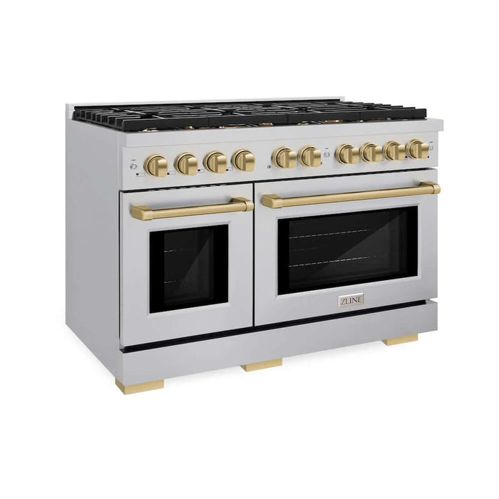 ZLINE 48"Gas Range, Convection Oven Stainless Steel, Champagne Bronze, SGRZ-48-CB