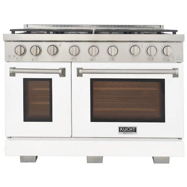 Kucht 48" Professional Gas Range, 7 Burners, Grill/Griddle, KFX480-W