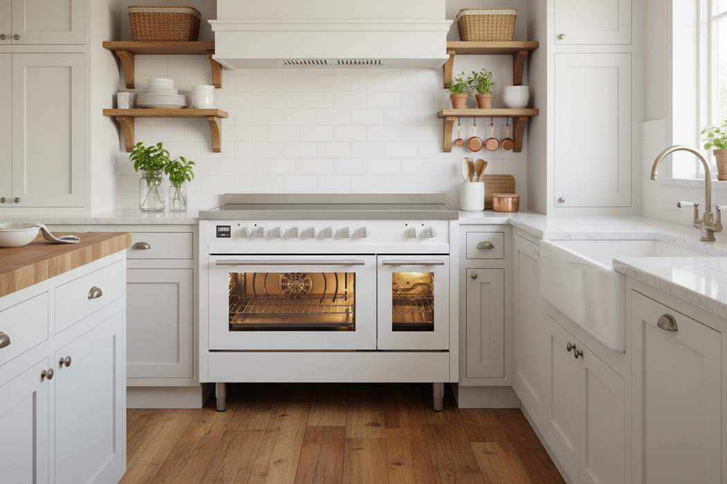 ILVE 48"Professional Plus Induction Range, White UPI486WMPWH