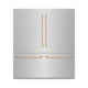 ZLINE 72" Built-In Bottom Freezer Refrigerator,Water Dispenser, Ice Maker, Champagne Bronze RBITZ-304-72CB