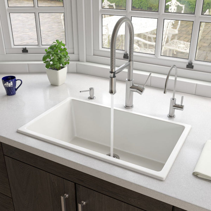 ALFI brand 30" Undermount / Drop In Fireclay Kitchen Sink AB3018UD