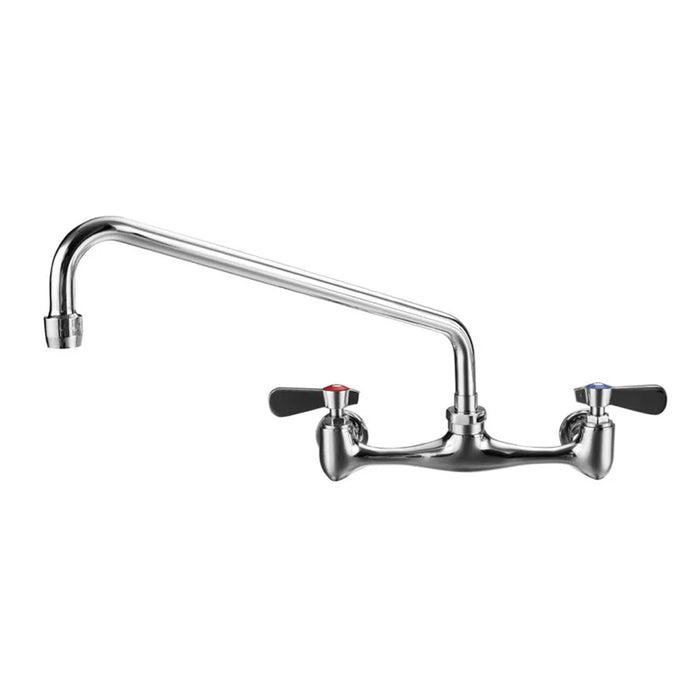 Whitehaus Widespread Chrome Finish Wall Mount Brass Kitchen Faucet WHFS812-C