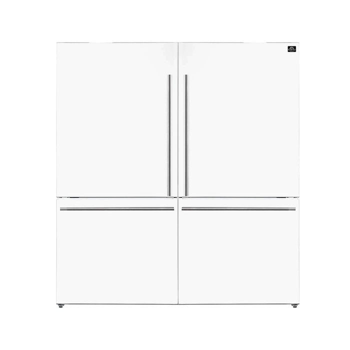 FORNO Espresso Milano 62" Side-By-Side Refrigerator FFFFD1787-60WHT