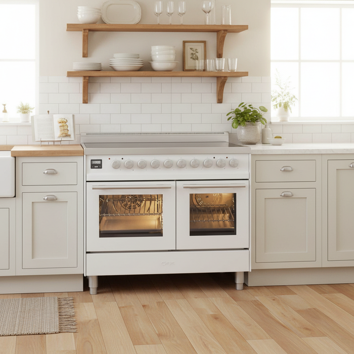 ILVE 40"Professional Plus Induction Range, White UPDI406WMPWH