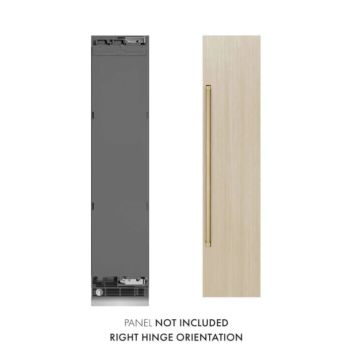 ZLINE 18" Panel Ready Right Hinge Column Freezer, Graphite Gray Interior  Champagne Bronze RBCFVRZ-18-CB