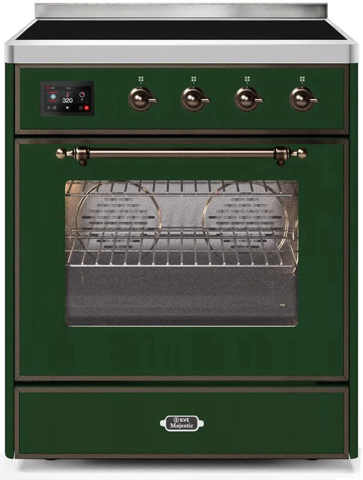 ILVE Majestic II 30" Induction Range Emerald Green Bronze Trim UMI30NE3EGB