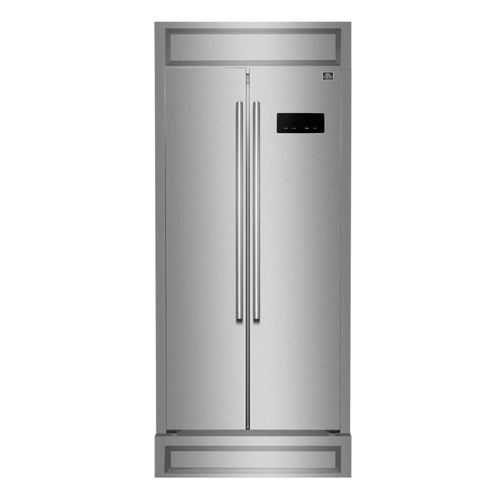 FORNO Salerno 37" Side-by-Side Built-In Refrigerator FFRBI1805-37MG