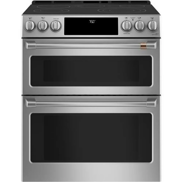 Café™ 30" Smart Slide-In, Front-Control, Radiant and Convection Double-Oven Range, CES750P4MW2