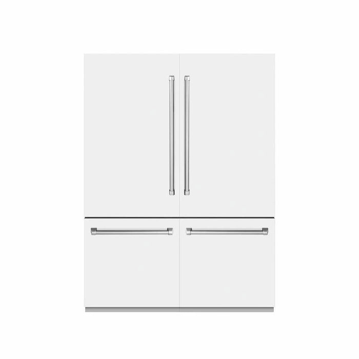 ZLINE 60" Panel Ready Built-In Bottom Freezer Refrigerator,Water Dispenser, Ice Maker, White Matte, Graphite Gray, GRBIV-WM-60