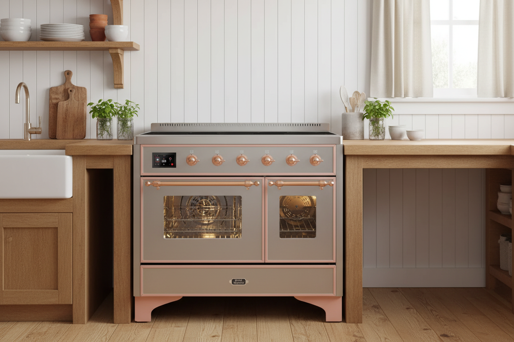 ILVE  Majestic II 40" Induction Range Stainless Steel Copper Trim UMDI10NS3SSP