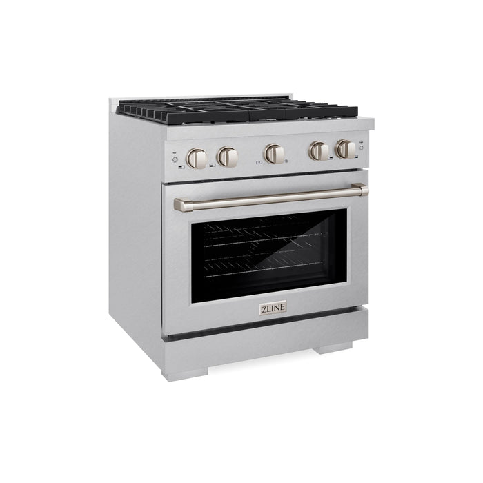 ZLINE 30"Paramount Dual Fuel Range DuraSnow® Stainless Steel SDRS-30