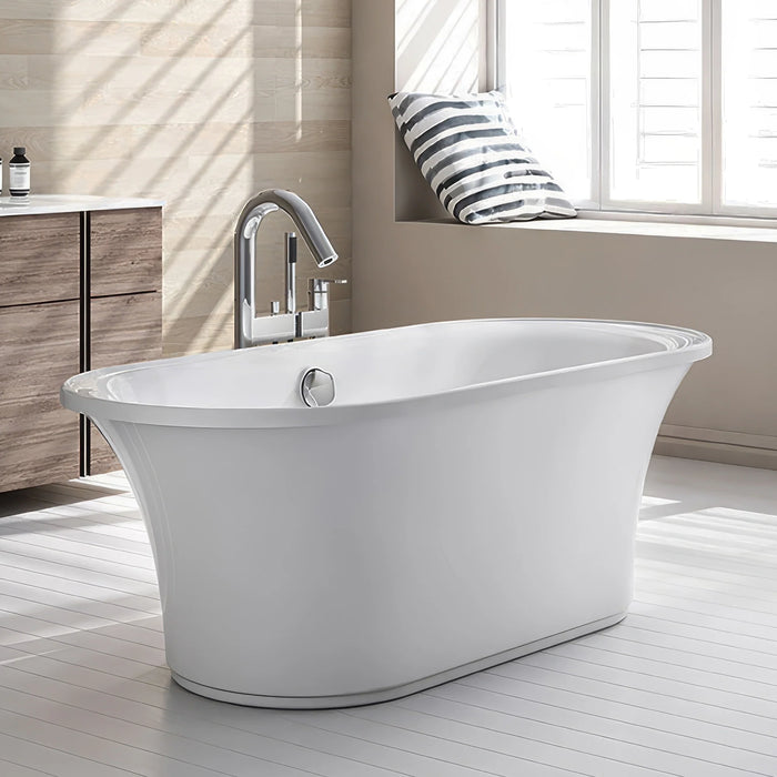 Whitehaus Oval Double Side Freestanding Acrylic Soaking Bathtub WHBL175BATH
