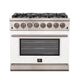Forno Capriasca 36" Dual Fuel Range — FFSGS6187-36WHT