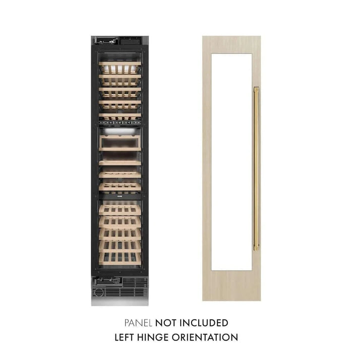 ZLINE 18" Triple Zone 68 Bottle Panel Ready Column Left Hinge Wine Cooler Polished Gold RBCWVLZ-18-G