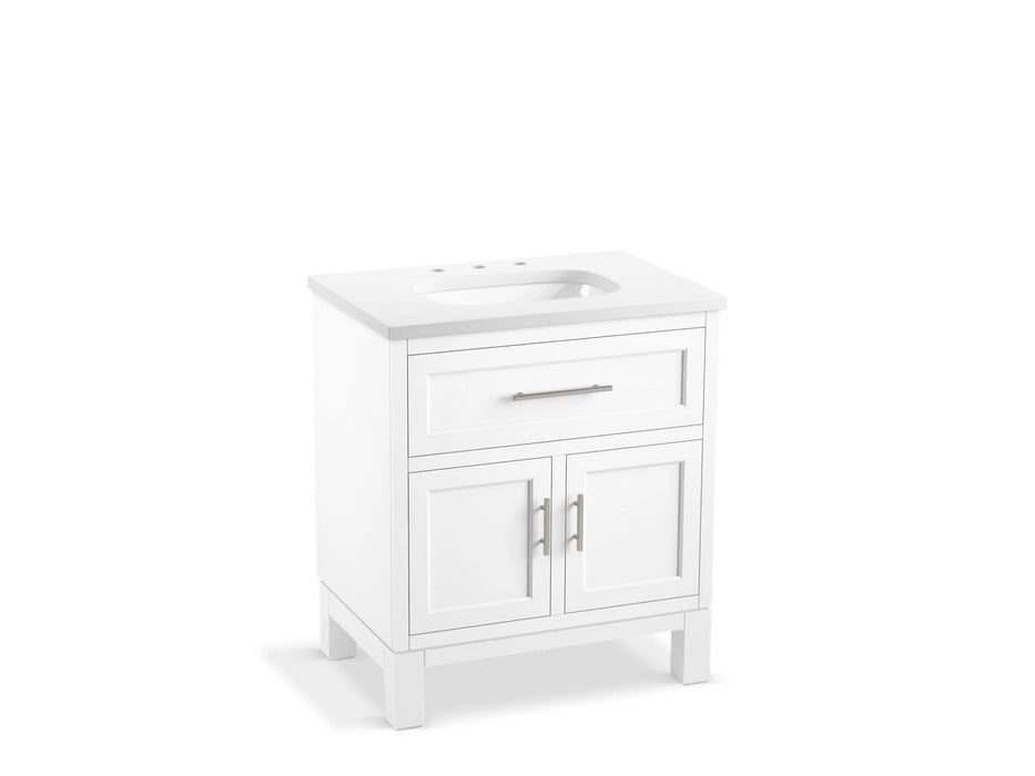 KOHLER Quo 30" bathroom vanity cabinet, sink, quartz top K-28380-ASB