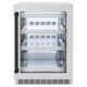 ZLINE 24" Touchstone 151 Can Beverage Fridge DuraSnow® Stainless Steel Glass Door Matte Black Handle RBSOZ-SN-24-MB