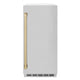 ZLINE Autograph Edition 15 " Touchstone Clear Cube Ice Maker, Drain Pump, Satin Stainless Steel Door, Accents ICCDZ-SN-15-CB