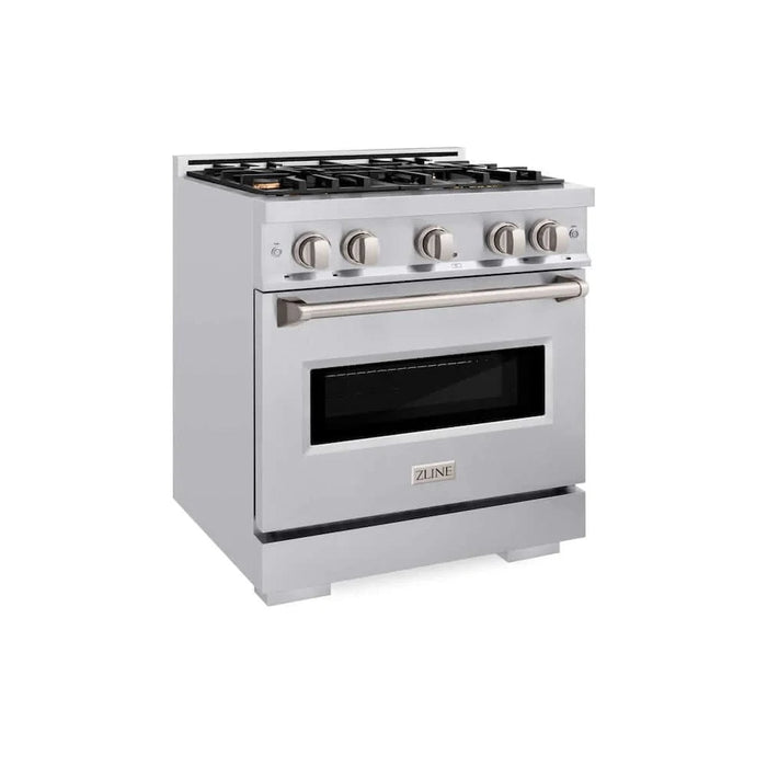 ZLINE 30" Dual Fuel Range, Gas Cooktop, Electric Convection Oven Stainless Steel, CDR-BR-30