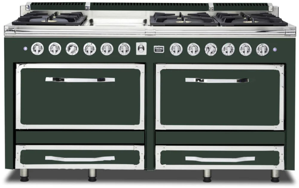 VIKING Tuscany Series 66" Dual Fuel Range Griddle, Blackforest Green TVDR6616GBF