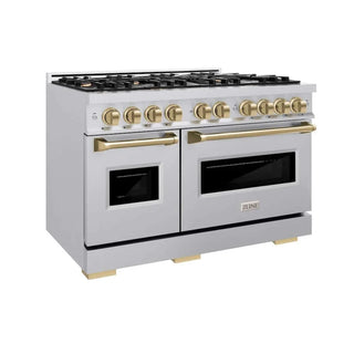 ZLINE 48" Classic Gas Range, Convection Gas Oven Stainless Steel, Champagne Bronze CGRZ-48-CB