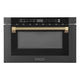 ZLINE Autograph Edition 24" Built-in Microwave Drawer, Black Stainless Steel, Helix Handle MWDZ-1-BS-H-KCB
