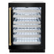 ZLINE 24" Touchstone Dual Zone 44 Bottle Wine Cooler Black Stainless Steel Glass Door Polished Gold Handle  RWDOZ-BS-24-G