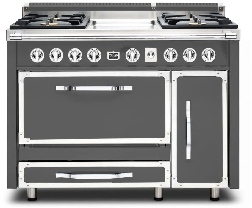 VIKING Tuscany Series 48" Dual Fuel Range Griddle, Damascus Grey TVDR4814GDG