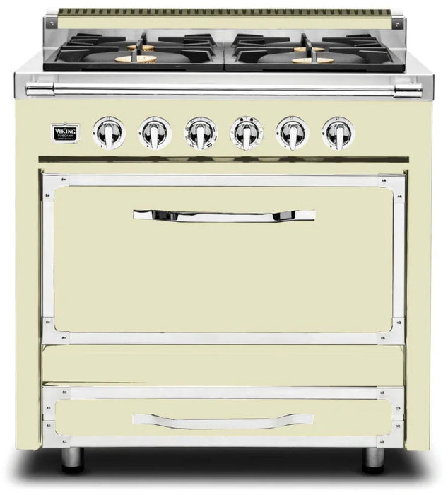 VIKING Tuscany Series 36" Dual Fuel Range, Vanilla Cream TVDR3614BVC