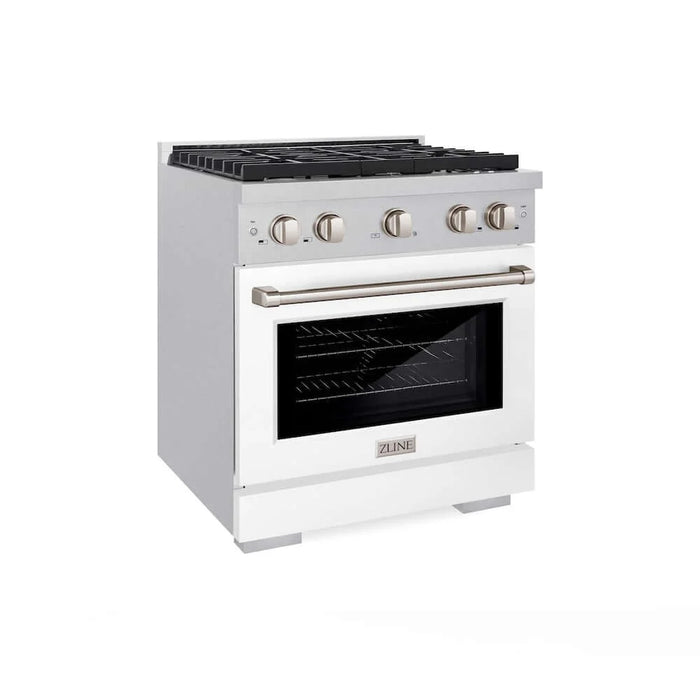 ZLINE 30"Gas Range, Convection Gas Oven , DuraSnow® White Matte, SGRS-WM-30