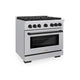 ZLINE 36"Gas Range, Convection Oven Stainless Steel, Matte Black, SGRZ-36-MB