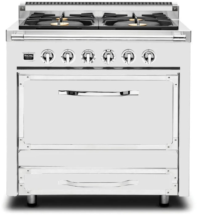 VIKING Tuscany Series 36" Dual Fuel Range, Frost White TVDR3614BFW